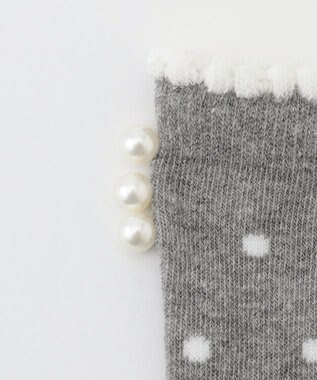 ANY KIDS ハイソックス（ドット&パール） グレー