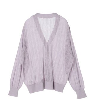 Green Parks すかし編みニットカーディガン Off White