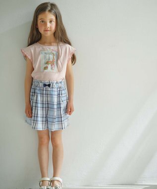 組曲 KIDS 【150-160cm】オーガニックコットンチェック ショートパンツ アイボリー系3