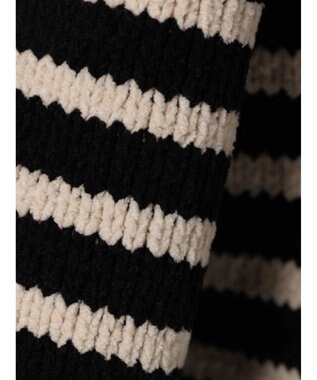 CRAFT STANDARD BOUTIQUE 洗えるモールニットボーダープルオーバー Black