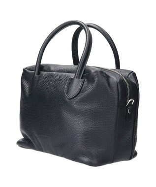 INTER-CHAUSSURES 【RIPANI】シュリンクレザースモールハンドバッグ ブラック