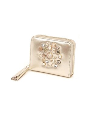 UNBILLION ペルケ perche / マルチスタッズ・ジャバラカードウォレット ライトゴールド