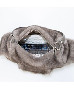 UNBILLION カシュカシュ cachecache / フェイクファーフラップポケット付き2wayショルダー GY