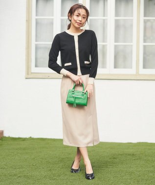 Feroux バイカラー カーディガン ブラック系1