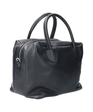 INTER-CHAUSSURES 【RIPANI】シュリンクレザースモールハンドバッグ ブラック