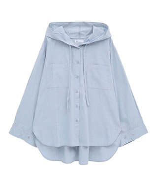 CRAFT STANDARD BOUTIQUE フーディーオーバーサイズシャツ Sax