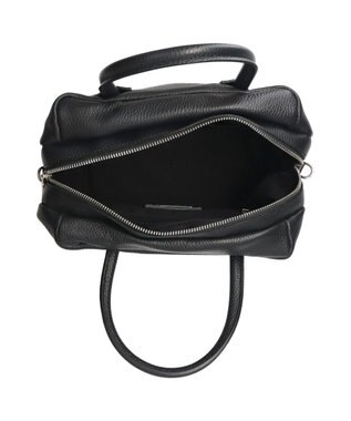 INTER-CHAUSSURES 【RIPANI】シュリンクレザースモールハンドバッグ ブラック