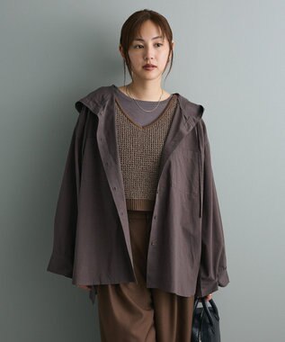 CRAFT STANDARD BOUTIQUE フーディーオーバーサイズシャツ Charcoal Gray