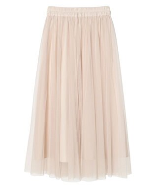 earth music&ecology チュールフレアスカート Light Beige