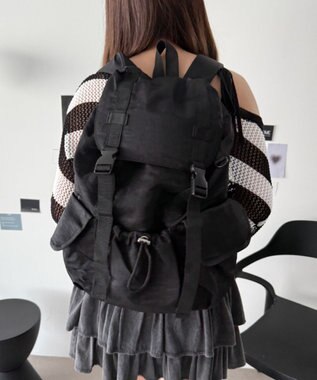 WEGO 【ユニセックス着用ITEM】3ポケットフラップリュック ブラック