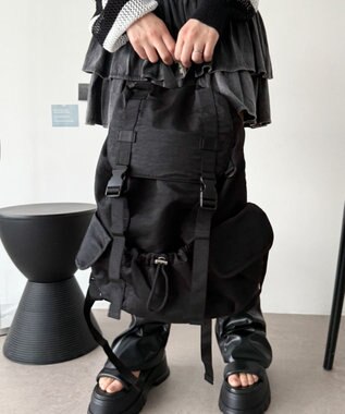 WEGO 【ユニセックス着用ITEM】3ポケットフラップリュック ブラック