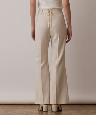 GRACE CONTINENTAL リネンサテンフレアパンツ キナリ