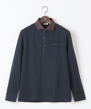 JOSEPH ABBOUD 【保温性/滑らかな肌触り/多機能ポロシャツ】 ウィンターダディー ポロシャツ ネイビー系3