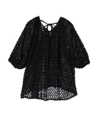 Green Parks AnriettMusee カットジャガードタックブラウス Black