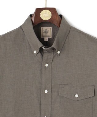 J.PRESS MEN 【WEB・一部店舗限定】コットンリネンシャツ ダークブラウン系
