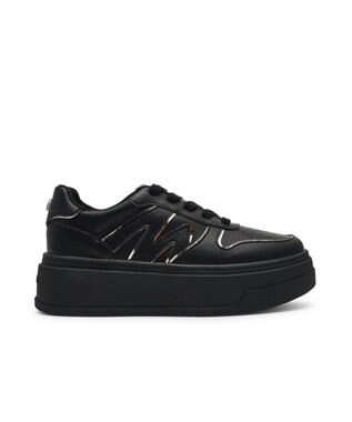STEVE MADDEN DYNAMO メタルライン厚底スニーカー ブラックピューター