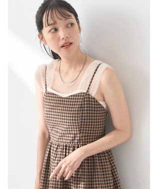 earth music&ecology チュールドッキングカップ付キャミソール Ivory