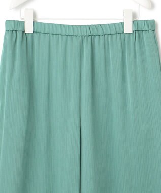 ICB 【接触冷感・洗える】サテンヨウリュウ ワイドストレートパンツ セラドン系