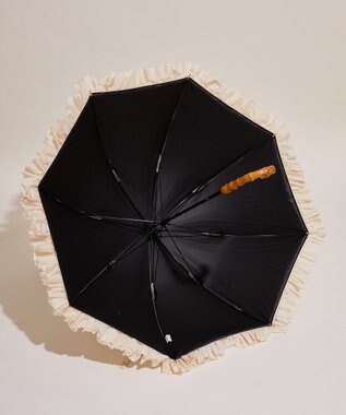 Maison de FLEUR 遮光&UV CUT フリル傘 Black