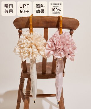Maison de FLEUR 遮光&UV CUT フリル傘 Pink