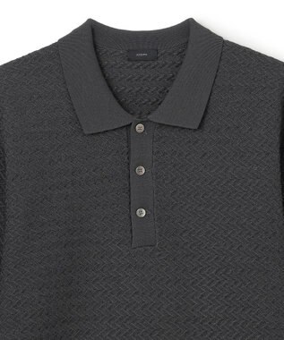 JOSEPH HOMME ヘリンボンボーダー　ポロ グレー系