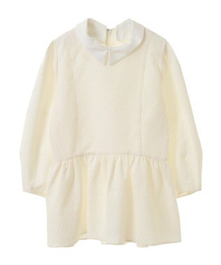 Green Parks ef-de 衿取り外しペプラムブラウス Ivory