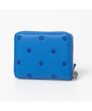 UNBILLION ペルケ perche / ドット刺繍ラウンドパームフィットウォレット ブルードット