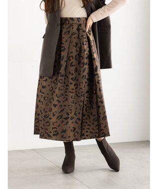 Te chichi レオパードジャガードフレアスカート《2025Autumn catalog vol.2 item》