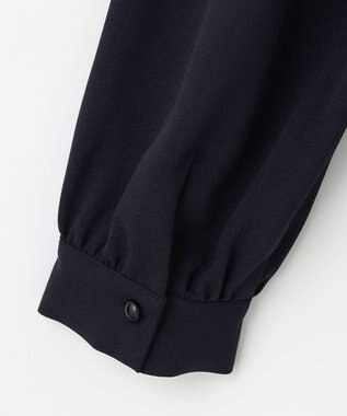 ANY SIS S 【洗える】フリルネックスタンド ブラウス ネイビー