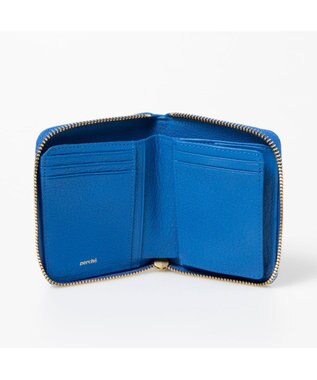 UNBILLION ペルケ perche / ドット刺繍ラウンドパームフィットウォレット ブルードット