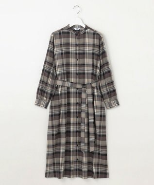 J.PRESS LADIES L 【洗える】テトロンレーヨン/ウール milledタータン ワンピース ベージュチェック系