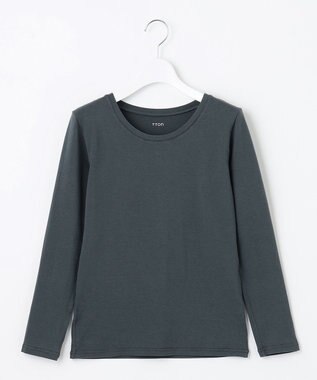 UNFILO TTON【温活】ロング Tシャツ ターコイズブルー系