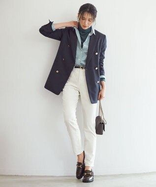 23区 【洗える】23区DENIM ベルベットストレッチ スキニーパンツ オフホワイト