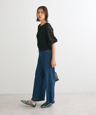 Green Parks ・SUGAR SPOON フラワーレースカーディガン Black