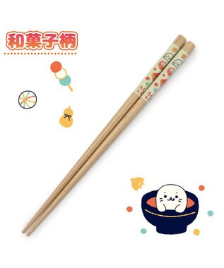  しろたん 木製箸 21㎝《和菓子柄》