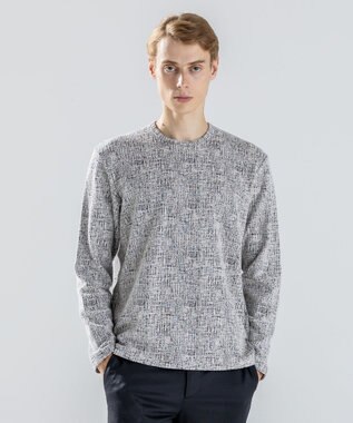 JOSEPH HOMME 【新素材】パフィーチェックジャージー　クルーネックカットソー ライトグレー系