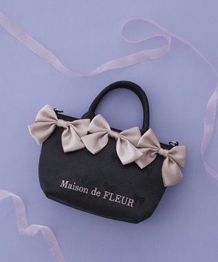 Maison de FLEUR リボンジャカード2Wayミニトートバッグ