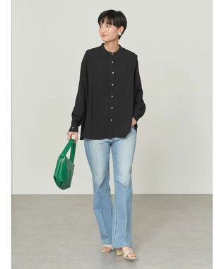 AMERICAN HOLIC サラックールタック使いブラウス Black