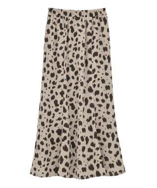 YECCA VECCA アニマル柄プリントマーメイドスカート Beige