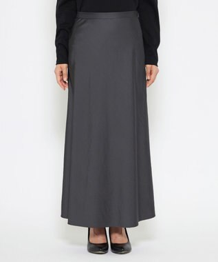 uncrave 【洗える】サテン フレアスカート（uncrave STANDARD） スレート