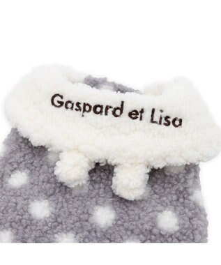 PET PARADISE リサとガスパール 水玉ボアベスト 小型犬 グレー