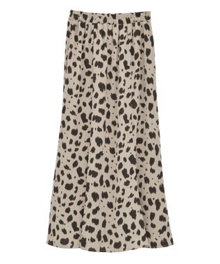 YECCA VECCA アニマル柄プリントマーメイドスカート Beige