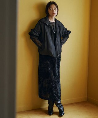 ICB 【洗える】 エステルメモリータフタ ブルゾン ブラック系