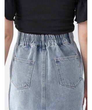 earth music&ecology ビジューデニムミニスカート Light Indigo