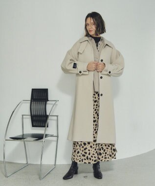 YECCA VECCA アニマル柄プリントマーメイドスカート Beige