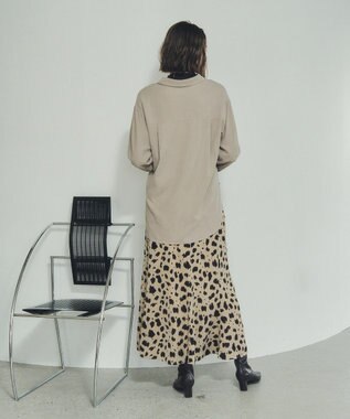 YECCA VECCA アニマル柄プリントマーメイドスカート Beige