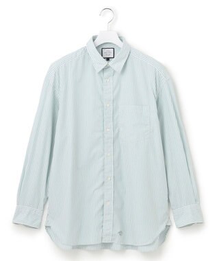 J.PRESS YORK STREET 【UNISEX】タイプライターストライプ シャツ グリーン系1