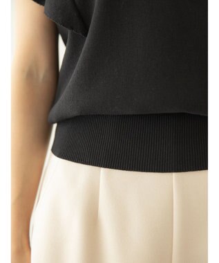 earth music&ecology レースドッキングフリルニットプルオーバー Black