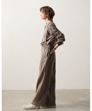 LENO SWEAT SALOPETTES スウェットサロペット BROWN