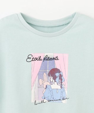 ANY KIDS 袖フリル エモプリント Ｔシャツ ミント